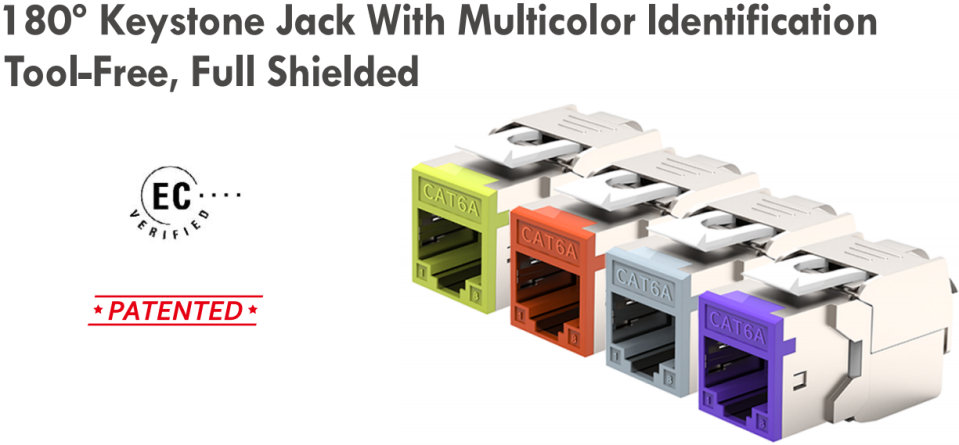 Linkwylan CAT6A Solutions 5 Cat.6A color-coded keystone modules