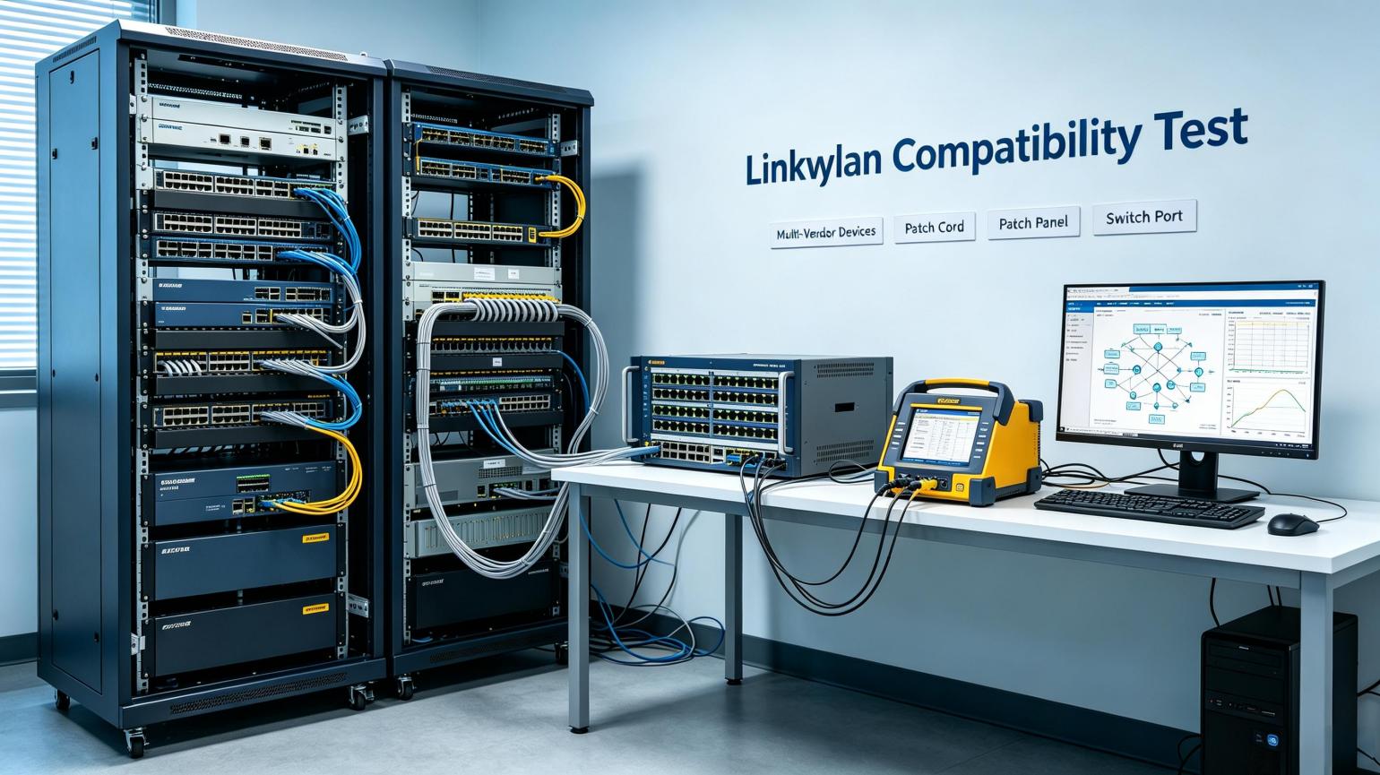Linkwylan compatibility testing for network cabling components