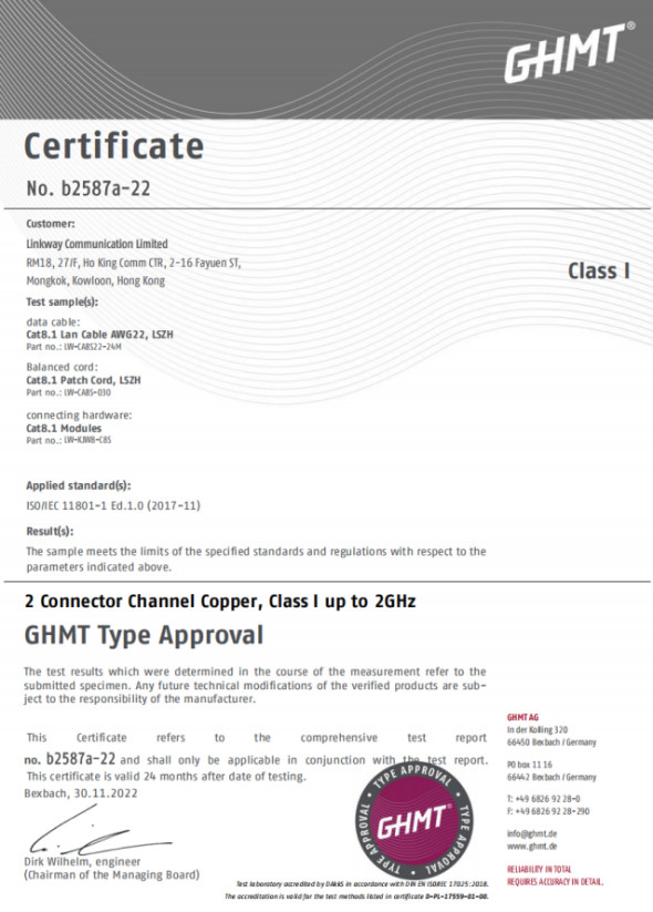 Linkwylan testing verification certificate